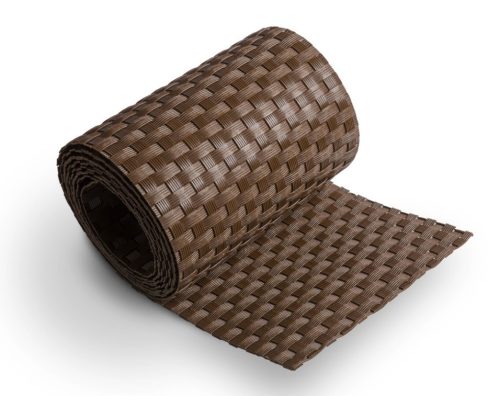 Polyrattan privacy tape 80 meter roll light brown wind deflector that can be tied to a fence