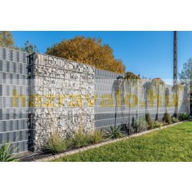   Polirattan belátásgátló szalag 255 cm hosszú 19 cm magas világos szürke szín kerítésbe fűzhető szélfogó