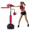 Box-Speed-Trainer reflex boxzsák állvánnyal és kesztyűkkel, állítható magasságú, 360° reflexrúddal