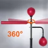 Box-Speed-Trainer reflex boxzsák állvánnyal és kesztyűkkel, állítható magasságú, 360° reflexrúddal