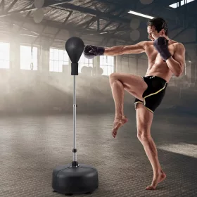   Reflex boxzsák állvánnyal 154 cm boxkörte, állítható magasság, komplett készlet boxkesztyűvel és pumpával