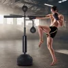 Reflex boxzsák állvánnyal és kesztyűkkel, 360° reflexrúddal, állítható magassággal, fekete színben