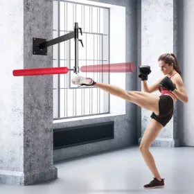   Falra szerelhető boksz reflex rúd fekete- piros, edzőeszköz boxhoz, kickboxhoz, MMA-hoz