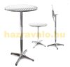 Event table adjustable height 74-114 cm high 60 cm table top Ø 6.3 cm pipe diameter folding stainless elbow metal table