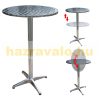 Event table adjustable height 74-114 cm high 60 cm table top Ø 6.3 cm pipe diameter folding stainless elbow metal table