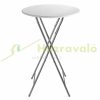 Event table, set of two, made of white MDF material, 110 cm high, 60 cm in diameter, for example weddings, standing receptions, garden parties