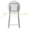 Event table, set of two, made of white MDF material, 110 cm high, 60 cm in diameter, for example weddings, standing receptions, garden parties