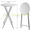 Event table, set of two, made of white MDF material, 110 cm high, 60 cm in diameter, for example weddings, standing receptions, garden parties