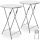 Event table, two-piece set of white MDF material, 110 cm high, 60 cm diameter, with a marble pattern, for example, weddings, standing receptions, garden parties