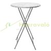 Rendezvény asztal két drarabos szett fehér MDF anyagból 110 cm magas 60 cm átmérőjű márvány mintás