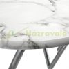 Event table, two-piece set of white MDF material, 110 cm high, 60 cm diameter, with a marble pattern, for example, weddings, standing receptions, garden parties