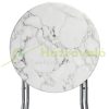 Event table, two-piece set of white MDF material, 110 cm high, 60 cm diameter, with a marble pattern, for example, weddings, standing receptions, garden parties