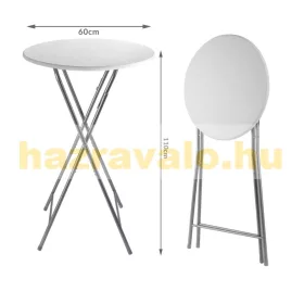   Rendezvény asztal fehér MDF anyagból 110 cm magas 60 cm átmérőjű például esküvő, álló fogadás kerti parti