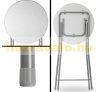 Event table made of white MDF material, 110 cm high, 60 cm diameter, for example weddings, standing receptions, garden parties