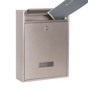   Rozsdamentes acél postaláda névtartó ablakkal inox levélszekrény egyszerű praktikus megjelenés