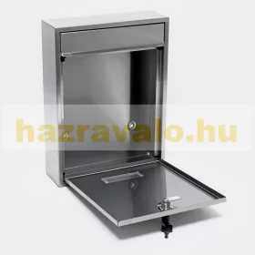   Rozsdamentes acél postaláda névtartó ablakkal inox levélszekrény egyszerű praktikus megjelenés