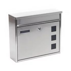   Rozsdamentes acél postaláda névtartó ablakkal inox levélszekrény egyszerű megjelenés