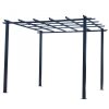 Large rose arbor, garden arch garden pavilion weatherproof metal black 3x3x2.3m