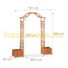 Wooden rose arbor plant runner with 2 flower boxes 209x181x60 cm  