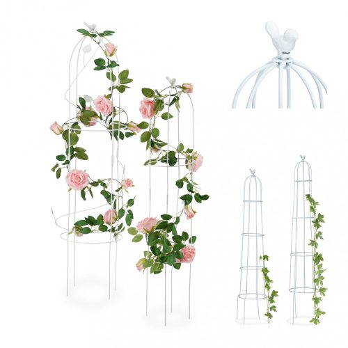 Round rose arbor set of 2 white plant runners 