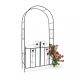 Rose-shaped plant runner with gate, black color 228x116x36.5 cm