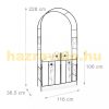 Rose-shaped plant runner with gate, black color 228x116x36.5 cm