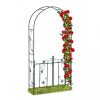 Rose-shaped plant runner with dark green leaf pattern gate 230x113.5x36.5 cm