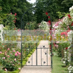   Rózsalugas növényfuttató kapuval sötétzöld színű levél mintás 230x113,5x36,5 cm