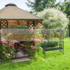 Anthracite-colored heart motif with rose-shaped bench 205x115x50 cm