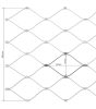 Rozsdamentes acél drótháló 60x104 mm-es szemmérettel – vízszintes tájolás, 1,5 mm huzalvastagság, 800 mm szélesség