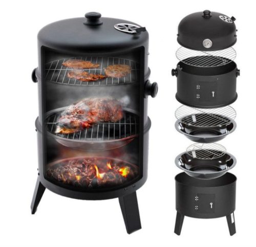 Smoker grillsütő 3 az 1-ben grill füstölő sütő BBQ