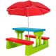 Gyerek műanyag kerti pad és asztal SZÁLLÍTÁS SÉRÜLT napernyővel egyben biztonságos kivitel
