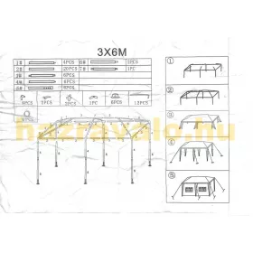   Kerti pavilon 6x3m és a 9x3m sörsátor tetőgerinc átvezető műanyag elem 19 mm sörsátor tartalék alkatrész