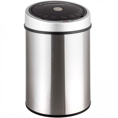 Stainless steel waste sensor bin DAMAGED IN TRANSPORT! with automatic motion sensor, silver inox 40 L