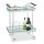 PRESENTATION PIECE, MISSING! Kitchen cart on wheels chrome kitchen cart with 2-level milk glass shelf