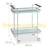 PRESENTATION PIECE, MISSING! Kitchen cart on wheels chrome kitchen cart with 2-level milk glass shelf