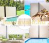 MISSING! Windbreak double room divider outdoor and indoor screen 200x600 cm beige color white frame 