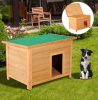 Wooden dog house 85 x 58 x 58 cm, SECOND CLASS! in natural wood-green color