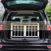 SZÁLLÍTÁS SÉRÜLT! Dogbox alumínium kutya szállító autóba 98x70x51cm praktikus mobil autós ketrec dupla