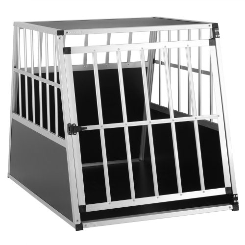 BEMUTATÓ DARAB! Dogbox alumínium kutya szállító autóba 90x66x72 cm praktikus mobil autós ketrec szimpla