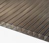 SZÁLLÍTÁS SÉRÜLT! Esővédő előtető tartalék panel 150x120 bronz barna polikarbonát alkatrész üregkamrás