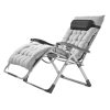 CSOMAGOLÁS SÉRÜLT! Összecsukható dönthető napozószék párnával szürke kerti pihenőszék