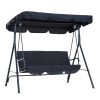 SZÁLLÍTÁS SÉRÜLT! Hintaágy 3 személyes masszív hintaszék fekete 172x110x152 cm