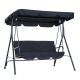 SZÁLLÍTÁS SÉRÜLT! Hintaágy 3 személyes masszív hintaszék fekete 172x110x152 cm
