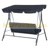 SZÁLLÍTÁS SÉRÜLT! Hintaágy 3 személyes masszív hintaszék fekete 172x110x152 cm