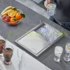 SZÁLLÍTÁS SÉRÜLT! Inox jégtartó beépíthető 26,7 literes beépíthető jéghűtő rozsdamentes acél jégvödör, fagyasztóláda