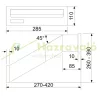 SZÁLLÍTÁS SÉRÜLT! Falba építhető kültéri teleszkópos postaláda 28x11x26-42 cm rozsdamentes acél kétoldalú postaláda