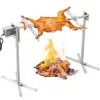 HIÁNYOS, SÉRÜLT CSOMAGOLÁS! Malacsütő 116 cm rozsdamentes acél forgónyárs 42W BBQ grill grillkocsi grillnyárs