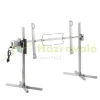 HIÁNYOS, SÉRÜLT CSOMAGOLÁS! Malacsütő 116 cm rozsdamentes acél forgónyárs 42W BBQ grill grillkocsi grillnyárs