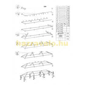   Kerti pavilon sörsátor cső vízszintes keret szélső elem 24 mm sörsátor tartalék alkatrész